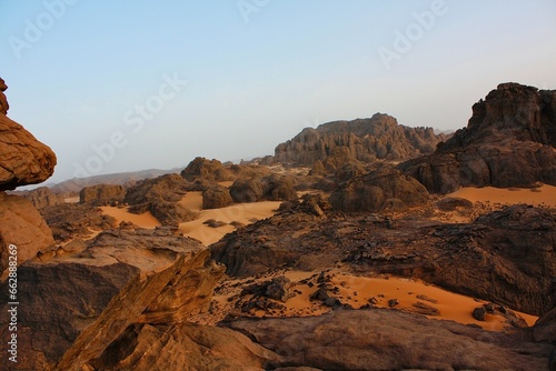 a rocky landscape Algerian Sahara