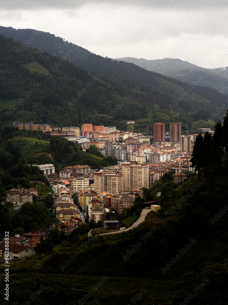 View of Eibar city from the mountains