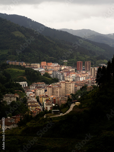View of Eibar city from the mountains