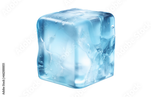 Bloque de hielo, cubito de hielo en fondo transparente.