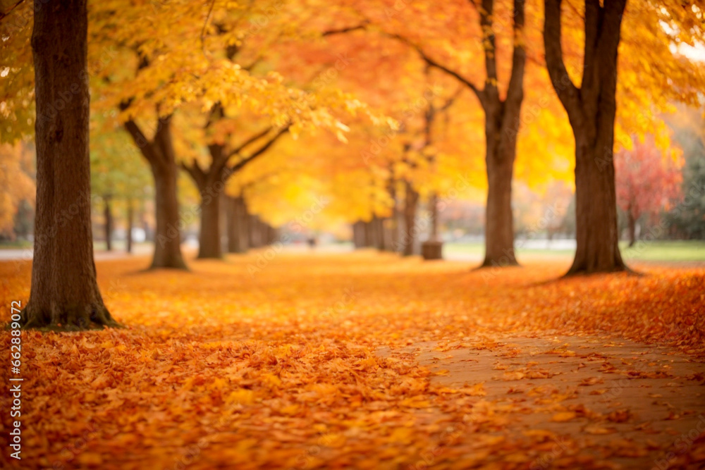 Golden Autumn Glow: Vibrant Nature Scenes with Sunlit Trees and Colorful Foliage