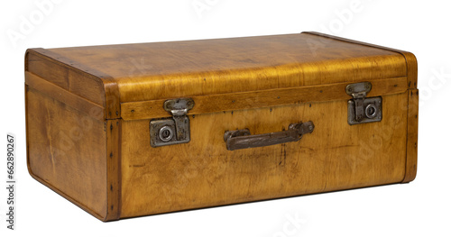 Old chest box isolated on white background