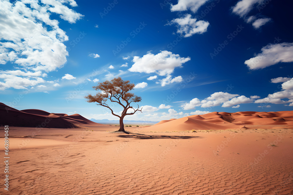 Lonely tree at desert.