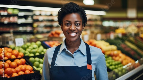 Female supermarket worker