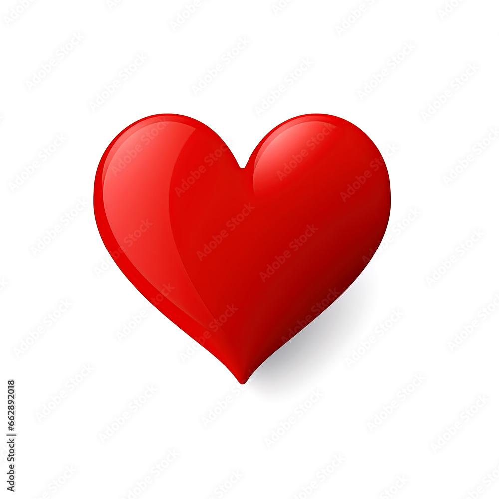 Red heart shape sticker isolated