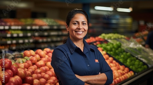 Female supermarket worker