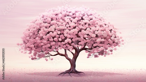  a pink tree with lots of pink flowers on it's branches.  generative ai © Olga