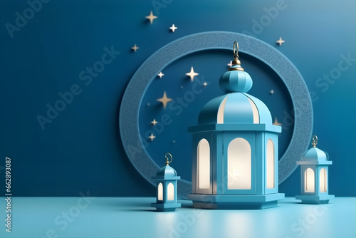 Festive background ramadan turquoise color ramadan. Muslim faith.