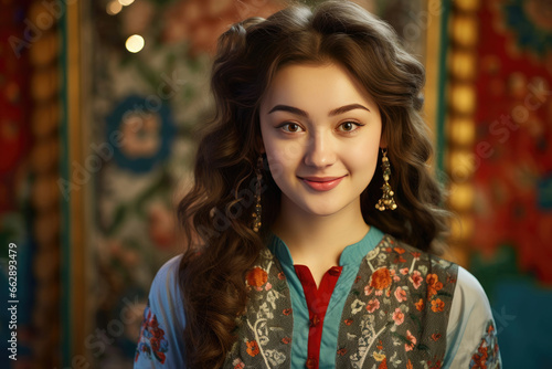 Portrait of smiling Kazakh student girl © Veniamin Kraskov