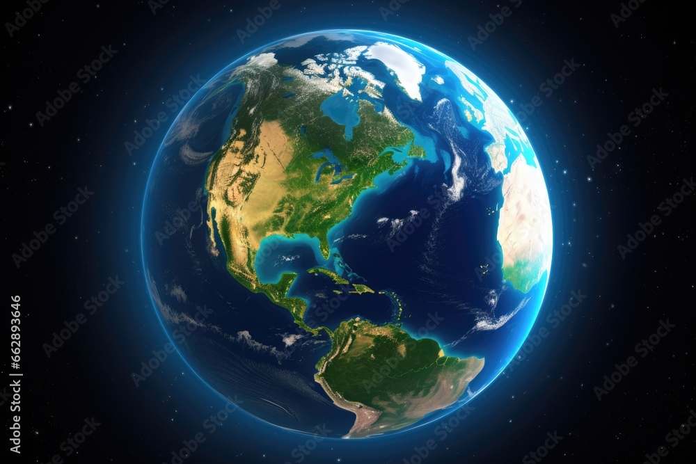 Obraz premium Earth on black background