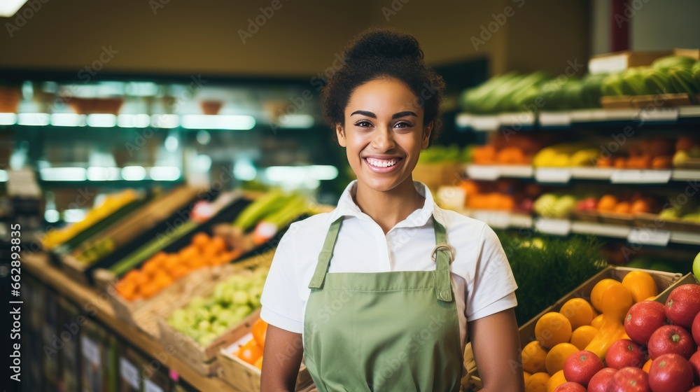 Female supermarket worker