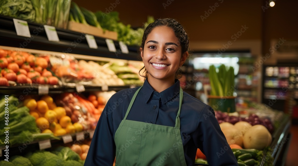 Female supermarket worker Female supermarket worker
