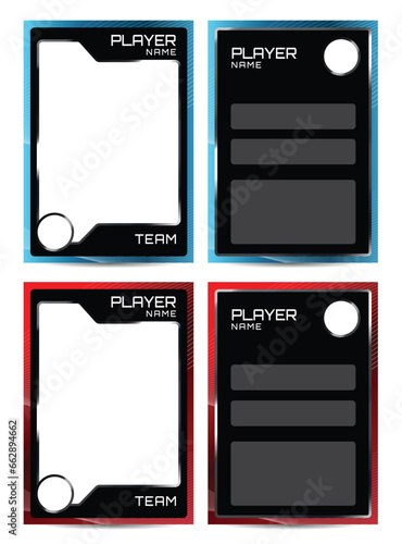 Sport player trading card frame border template