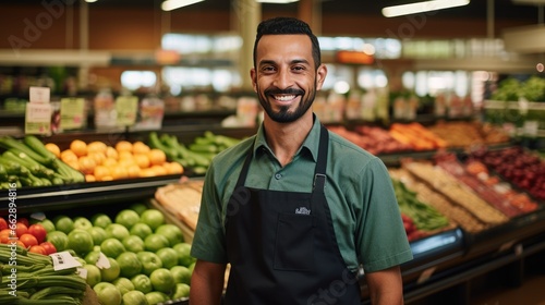 Male supermarket worker