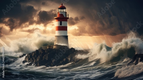 Beacon of Financial Planning - Lighthouse on a Rocky Island, Your Guide to Investment Success.