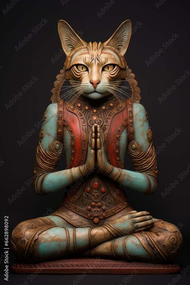 Figurine of a cat buddha.