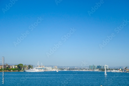 Morning views of the entrance to the Marina Del Rey Marina in Los Angeles  California