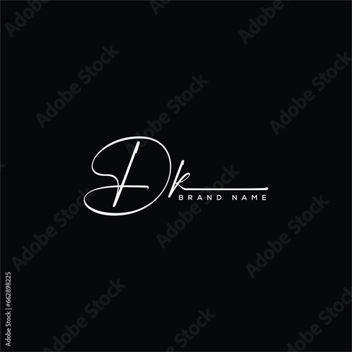  DK letter beauty handwriting vector logo. 