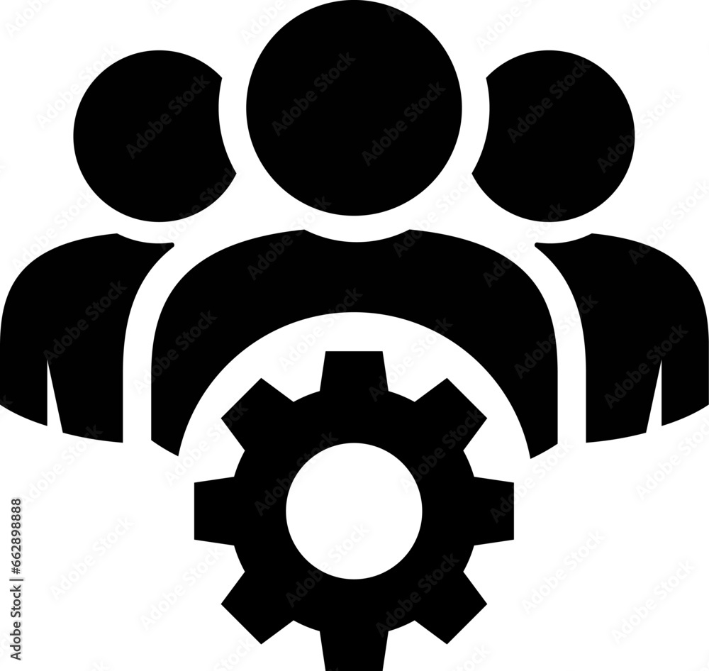 People group and gear icon as a concept of team management People group and gear icon as a concept of team management