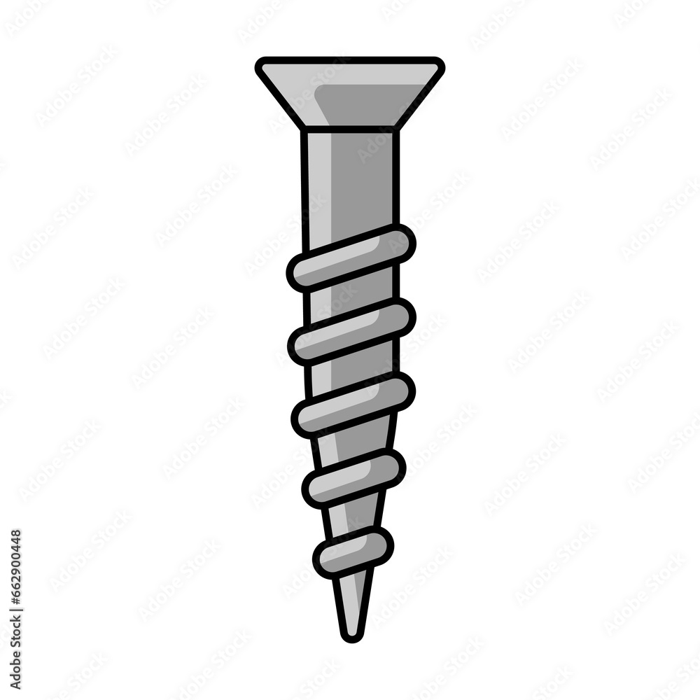 Illustration of self tapping screw. Repair working tool. Equipment for construction industry and business. Illustration of self tapping screw. Repair working tool. Equipment for construction industry and business.