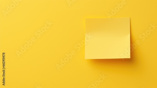 Vibrant Yellow Sticky Note with Pushpin on White