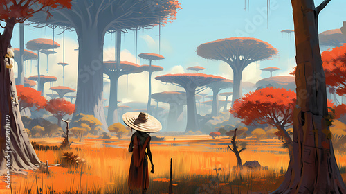Illustration of a beautiful view of Madagascar