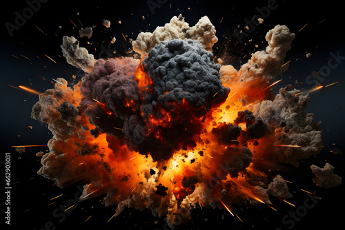 Explosion on black background