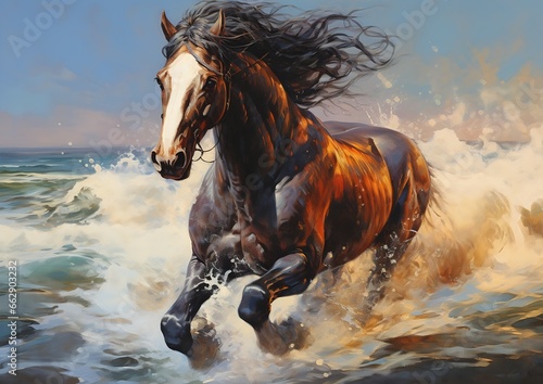Murais de parede horse running deep sunny day seas equine imagery