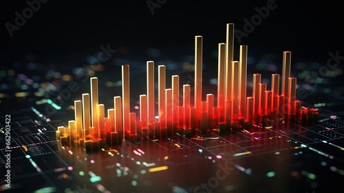 Generative AI  stock market chart lines  financial graph on technology abstract background represent financial crisis  financial meltdown. Technology concept  trading market concept.