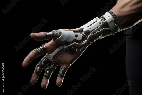 A hand with a bionic prosthesis. future © Good AI