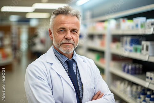 Pharmacist at the pharmacy.