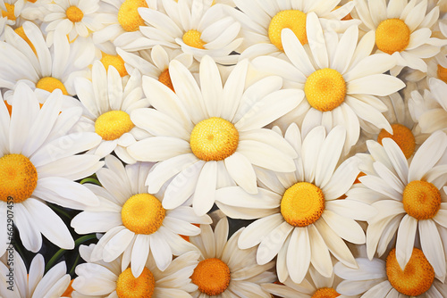 A pattern  painting on canvas of some daisy flowers