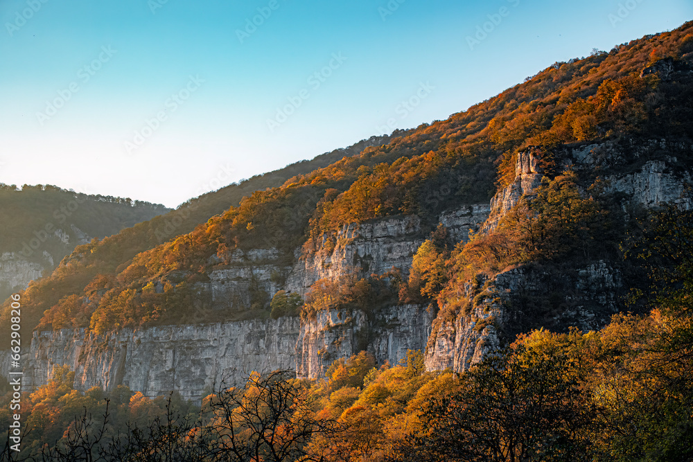 Obraz premium sunset over the beautiful mountains
