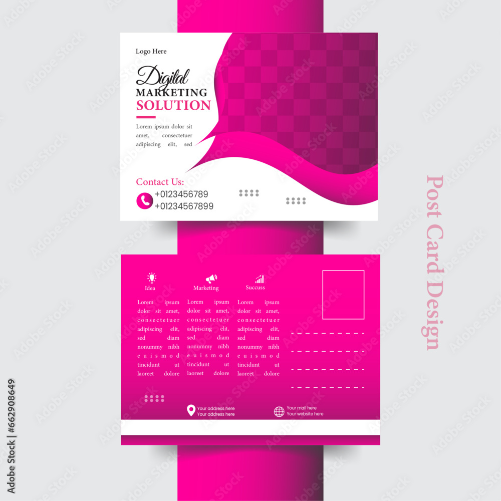 Creative Modern Business Post Card Design Template. Creative Modern Business Post Card Design Template.