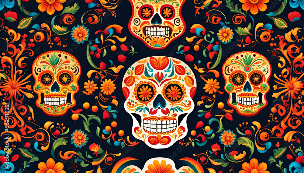 Beautiful design for the Day of the Dead holiday. Beautiful design for the Day of the Dead holiday.
