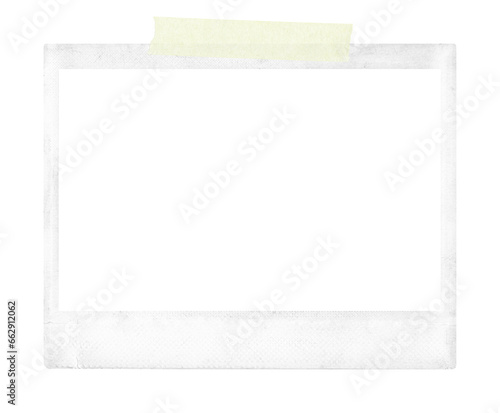rectangle polaroid frame template on transparent background, extracted, png file	