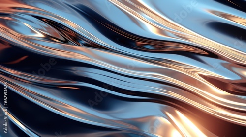 Abstract background with smooth lines and waves in orange and blue colors.
