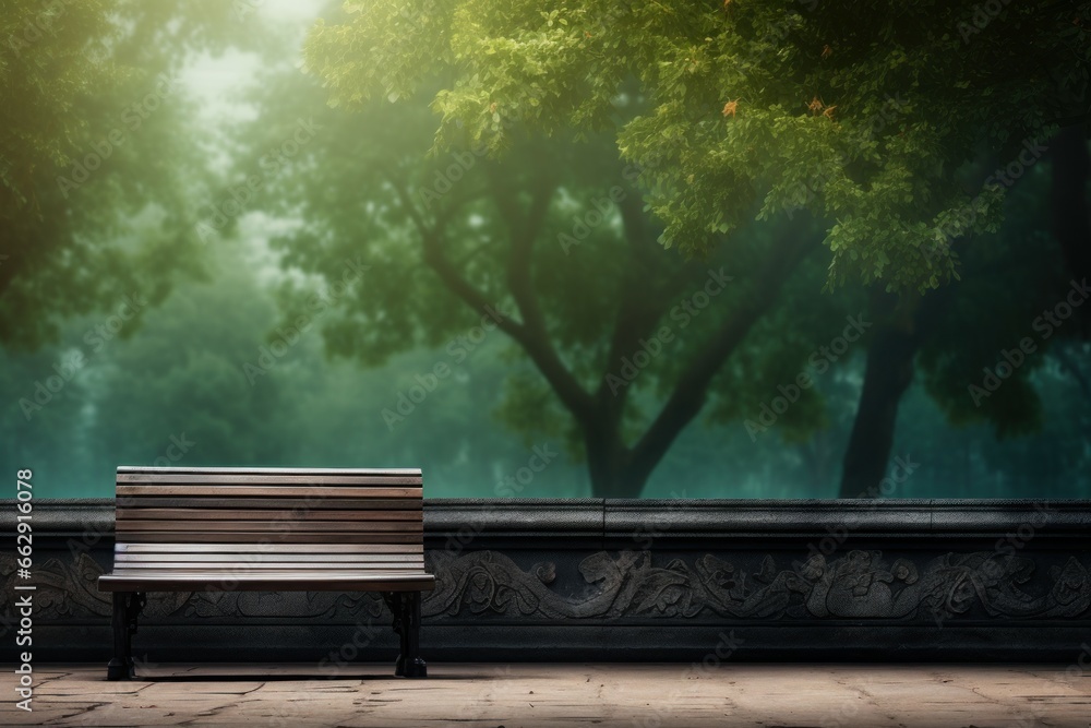 Textured Bench wooden background. Empty city. Generate Ai Textured Bench wooden background. Empty city. Generate Ai