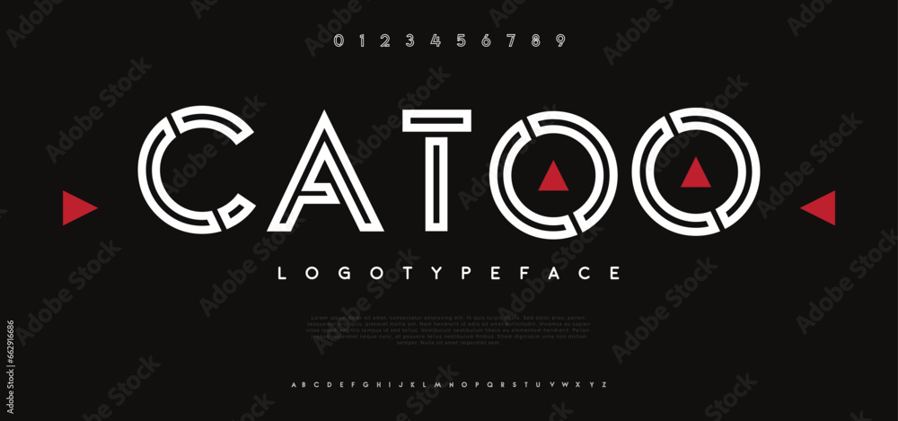 Fototapeta premium Catoo Abstract minimal modern alphabet fonts. Typography technology vector illustration