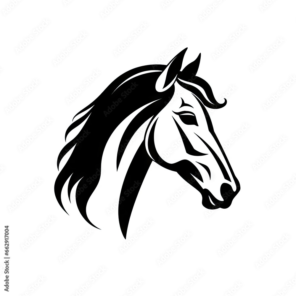 Horse Icon, Mare Symbol, Minimal Horses Icon, Generative AI Illustration
