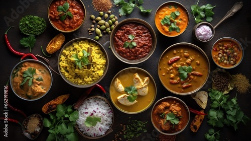 several dishes of Indian cuisine