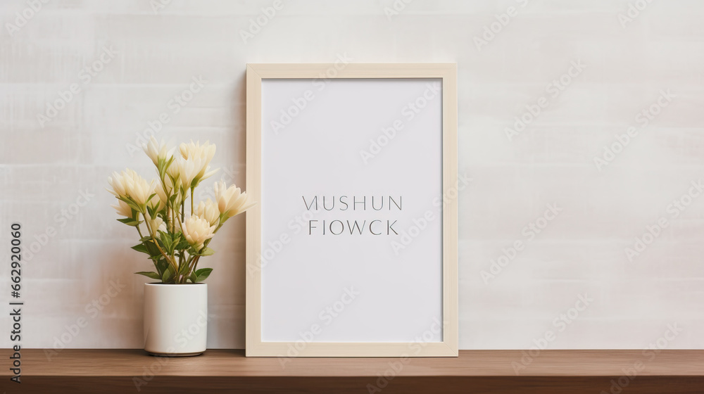 Mock up poster frame in interior background, Scandinavian style Mock up poster frame in interior background, Scandinavian style