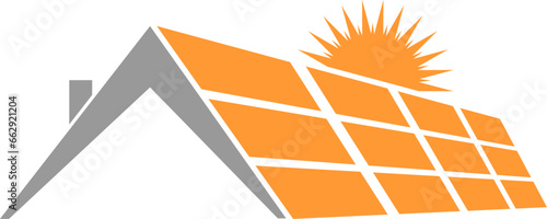 Haus, Solar, Sonne, Umwelt und Energie Logo