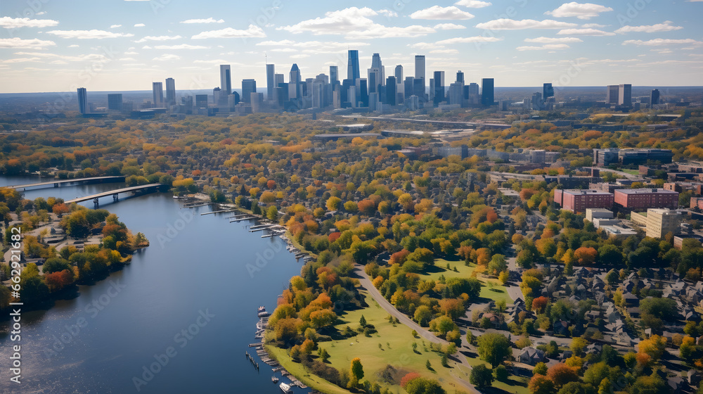 Naklejka premium Beautiful Minneapolis view