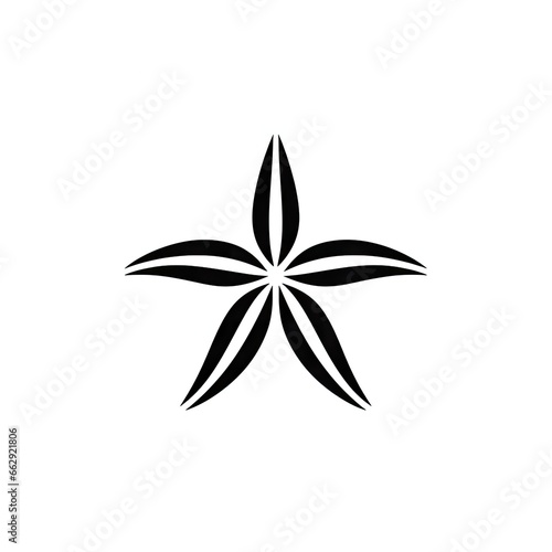 Starfish Icon  Star Shaped Echinoderm Marine Creature Black Logo  Seaside Fauna Zoo Habitat Isolated