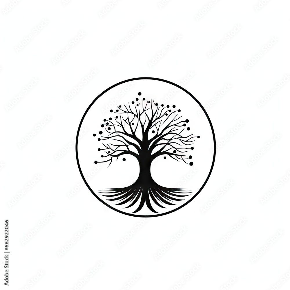 Tree Icon, Minimal Tree Symbol, Eco Bio Logo, Organic Ecology Design Pictogram, Nature Symbol Outline Tree Icon, Minimal Tree Symbol, Eco Bio Logo, Organic Ecology Design Pictogram, Nature Symbol Outline