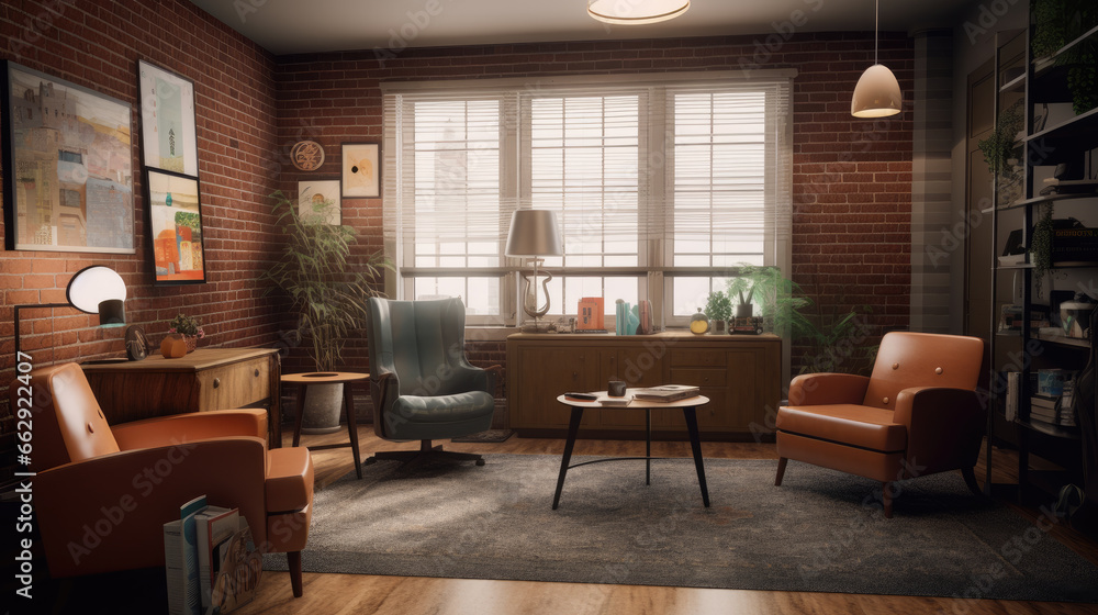 Fototapeta premium Psychologist's office in modern contemporary style