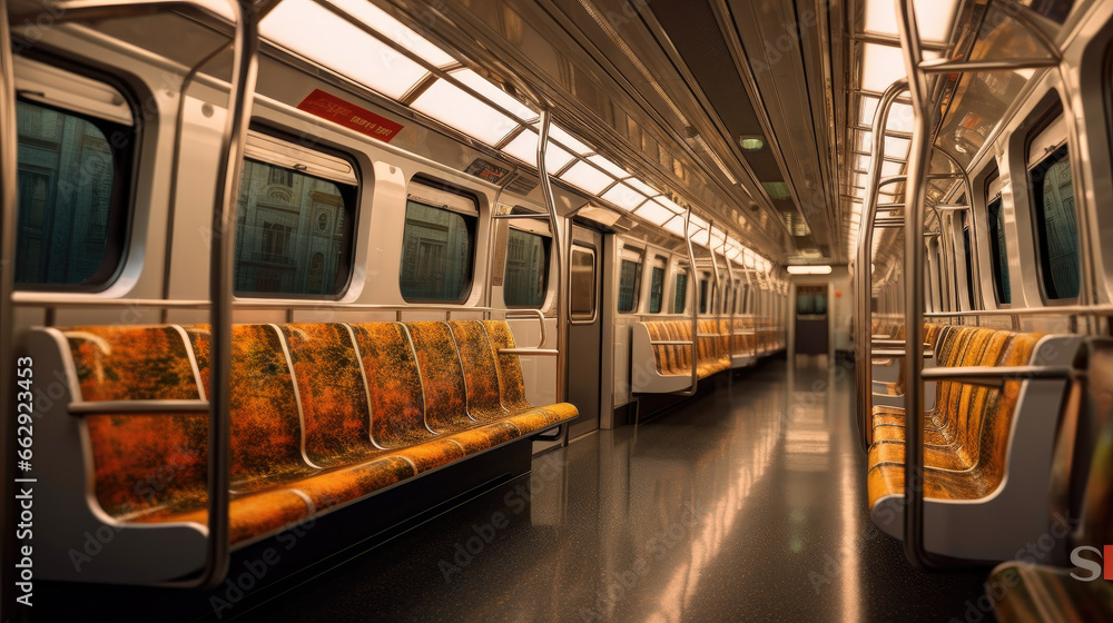 Interior of a subway train