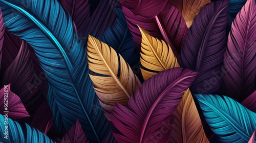 Explore a realm of tropical opulence with this stunning seamless pattern