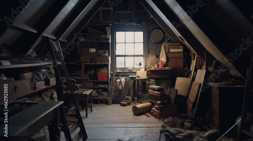 An attic transformed into a cozy reading nook